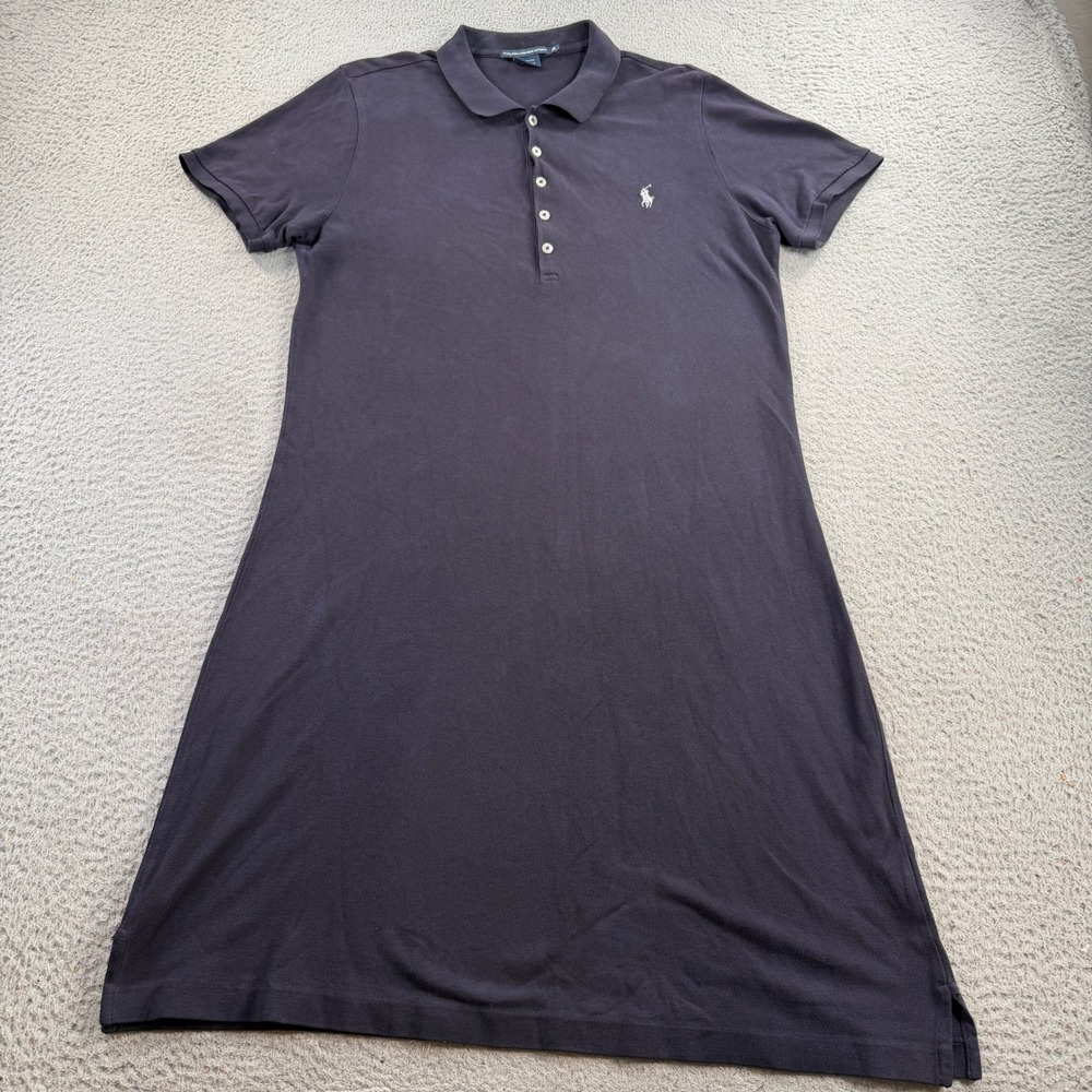 Ralph Lauren Sport Polo Dress Womens XL Navy Blue Short Sleeve Cotton Preppy